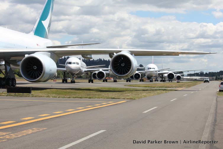 Μέρος της σειράς Boeing 7 σειράς στο Boeing Field.